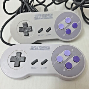 2X OEM SNS-005 SNES Controller Super Nintendo Original Tested, Working VGC!